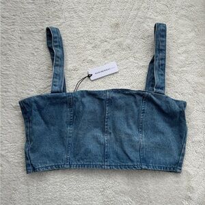 WWW denim bustier top - L